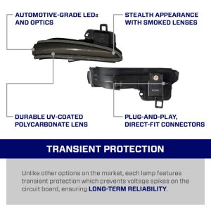 Toyota Tacoma Mirror Lights - FORM Lighting - Sequential Turn Signal, Smoked Lens - 2016